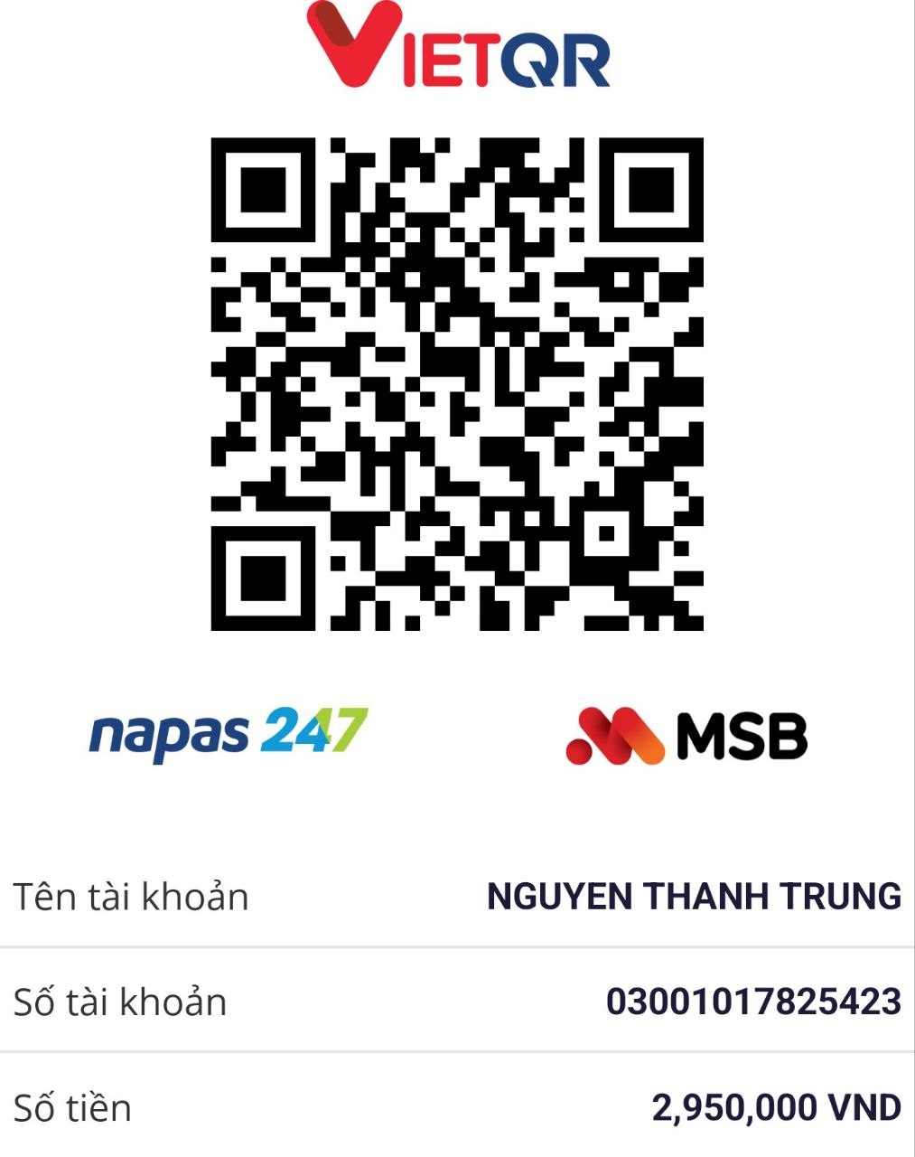 QR Code chuyển khoản Techcombank
